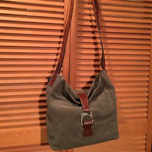 Dooney & Bourke Crossbody Hobo Moss Suede w/ Leather